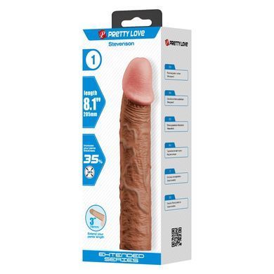 Удлиняющая насадка презерватив Pretty Love - Stevenson 8.1" Brown, BI-026268-1