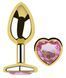 Анальна пробка з кристалом EGZO - Gold Heart Plug Pink size S