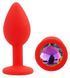 Силіконова анальна пробка EGZO - Silicone Red Round Plug Rainbow, size S
