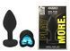 Силіконова анальна пробка EGZO - Silicone Black Heart Plug Blue, size S