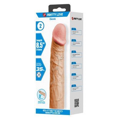 Удлиняющая насадка презерватив Pretty Love - Derek 8,5" Flash, BI-026269