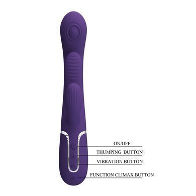 Вибратор с стимулятором клитора PRETTY LOVE - Shonia Dark Purple 3 in 1, BW-500041-2