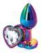 Анальна пробка з кристалом EGZO - Multicolor Heart Plug Clear size S