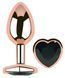 Анальна пробка з кристалом EGZO - Rose Gold Heart Plug Black size M