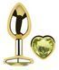 Анальная пробка с кристаллом EGZO - Gold Heart Plug Lime size S