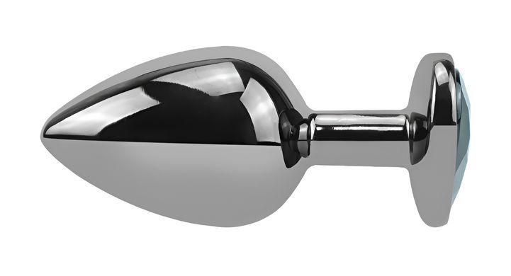 Анальна пробка з кристалом EGZO - Dark Silver Heart Plug Rainbow size S