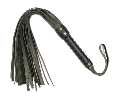 Флогер з натуральної шкіри Flirty Leather - Dark Green, BM-00007
