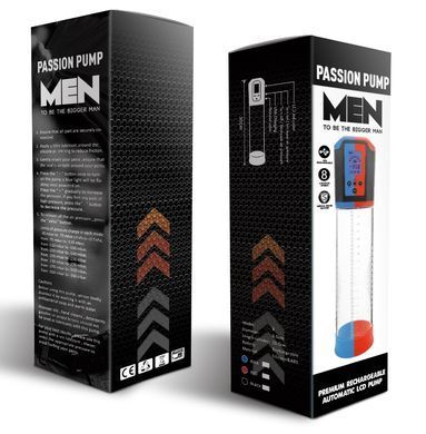 Автоматическая вакуумная помпа с зарядкой от USB и LCD дисплеем CANWIN Passion Pump Men Blue - P648AU