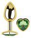 Анальная пробка с кристаллом EGZO - Gold Heart Plug Green size S
