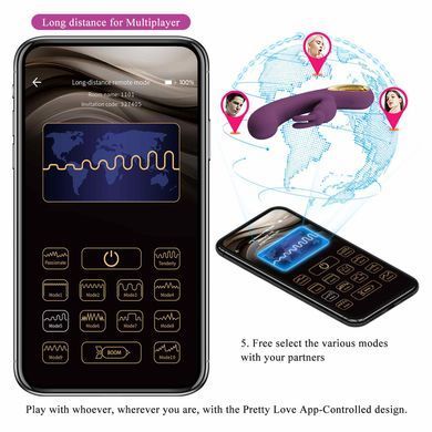 Смарт вибратор серии Pretty Love - Liam purple, BI-014420HP