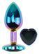 Анальна пробка з кристалом EGZO - Multicolor Heart Plug Black size S