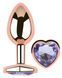 Анальна пробка з кристалом EGZO - Rose Gold Heart Plug Amethyst size M