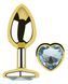 Анальна пробка з кристалом EGZO - Gold Heart Plug Clear size S