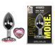 Анальна пробка з кристалом EGZO - Dark Silver Heart Plug Pink size S