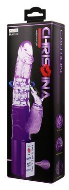 Вибратор с стимулятором клитора и ротацией BAILE - Chrisina PURPLE Vibration Rotation, BW-004106SY
