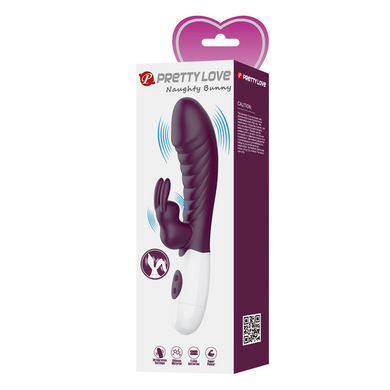 Вібромасажер для стимуляції точки G та клітора Pretty Love - Naughty Bunny Dark Purple, BW-500071-A2