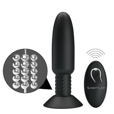 Анальная пробка Pretty Love &laquo;Beaded For Extra Pleasure&raquo; с риминг-эффектом и дистанционным управлением BI-040073W