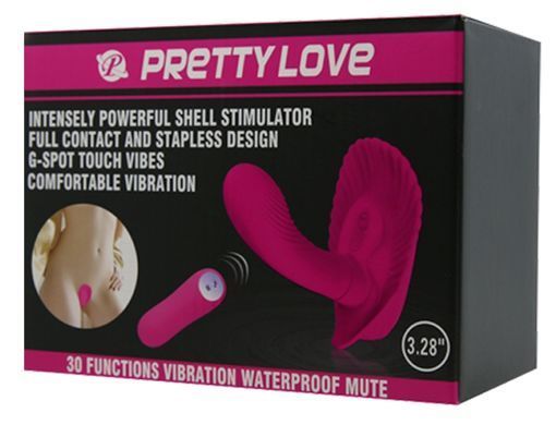Вібробабочка з стимулятором клітора PRETTY LOVE-Powerful Shell Stimulator, BI-014368W-3