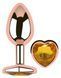 Анальна пробка з кристалом EGZO - Rose Gold Heart Plug Yellow size S