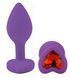 Силіконова анальна пробка EGZO - Silicone Violet Heart Plug Red, size S