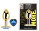 Анальна пробка з кристалом EGZO - Gold Heart Plug Blue size S