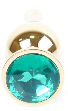 Анальний затор Boss Series - Jewellery Gold BUTT PLUG Green, BS6400069