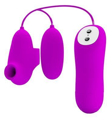 Вакуумний стимулятор з віброяйцем PRETTY LOVE - SUCTION & VIBRO-BULLETS, BI-014925