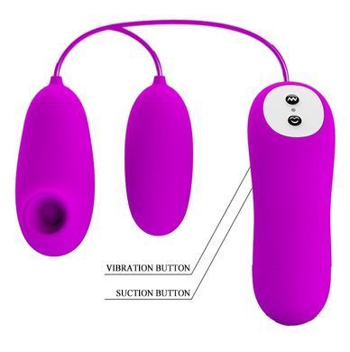 Вакуумний стимулятор з віброяйцем PRETTY LOVE - SUCTION & VIBRO-BULLETS, BI-014925