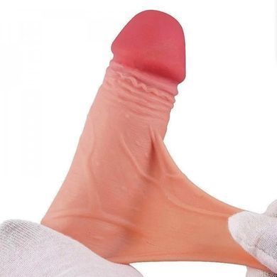 Фаллоимитатор с мошонкой на присоске из двухслойного силикона OYO - Dildo Double Layer Silicone YQW-062 (длина 19 см, диаметр 3.2 см)
