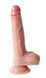 Фаллоимитатор с мошонкой на присоске из двухслойного силикона OYO - Dildo Double Layer Silicone YQW-062 (длина 19 см, диаметр 3.2 см)