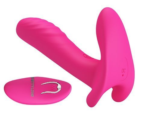 Вибробабочка с стимулятором клитора PRETTY LOVE - Remote Control Massager, BI-014850W-1