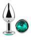 Анальная пробка с кристаллом EGZO - Silver Round Plug Marine size M