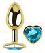 Анальна пробка з кристалом EGZO - Gold Heart Plug Aqua size S