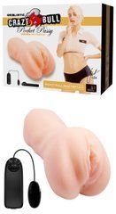 Мастурбатор с вибрацией CRAZY BULL - Realistic Pocket Pussy, BM-009228Z