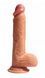 Большой фаллоимитатор с мошонкой на присоске из двухслойного силикона OYO - Dildo Double Layer Silicone YQW-070 (длина 21.5 см, диаметр 4 см)