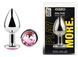 Анальна пробка з кристалом EGZO - Silver Round Plug Pink size M