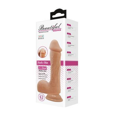 Фаллоимитатор на присоске Baile Beautiful JOHNSON 9.2'' Flesh, BW-008040NR