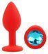 Силиконовая анальная пробка EGZO - Silicone Red Round Plug Aqua, size S
