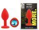 Силиконовая анальная пробка EGZO - Silicone Red Round Plug Aqua, size S
