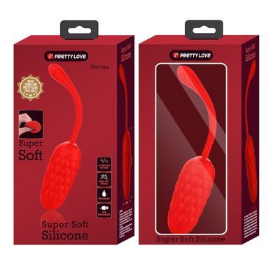 Віброяйце з рельєфним дизайном Pretty Love - MARINA EGG Red, BI-014708-2