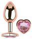Анальна пробка з кристалом EGZO - Rose Gold Heart Plug Pink size S