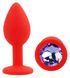 Силіконова анальна пробка EGZO - Silicone Red Round Plug Amethyst, size S