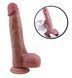 Большой фаллоимитатор с мошонкой на присоске из двухслойного силикона OYO - Dildo Double Layer Silicone YQW-072 (длина 22 см, диаметр 3.8 см)