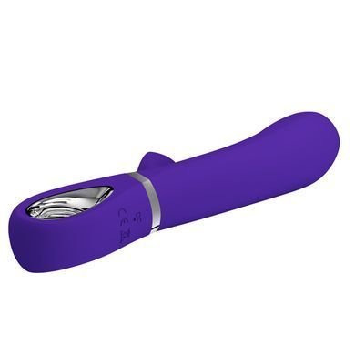 Вібратор з м'якою головкою і кліторальной стимуляцією Pretty Love - Thomas USB Purple, BI-014621-3