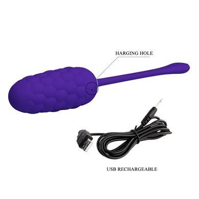 Віброяйце з рельєфним дизайном Pretty Love - MARINA EGG Purple, BI-014708-3
