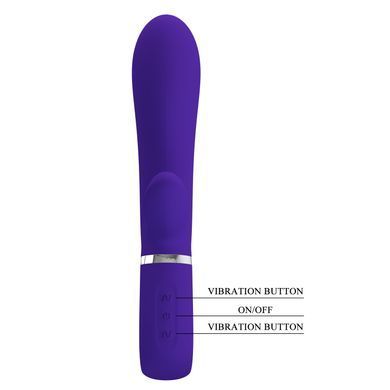 Вібратор з м'якою головкою і кліторальной стимуляцією Pretty Love - Thomas USB Purple, BI-014621-3