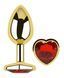 Анальна пробка з кристалом EGZO - Gold Heart Plug Red size M