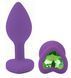 Силіконова анальна пробка EGZO - Silicone Violet Heart Plug Green, size S