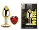 Анальна пробка з кристалом EGZO - Gold Heart Plug Red size M