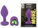 Силіконова анальна пробка EGZO - Silicone Violet Heart Plug Green, size S